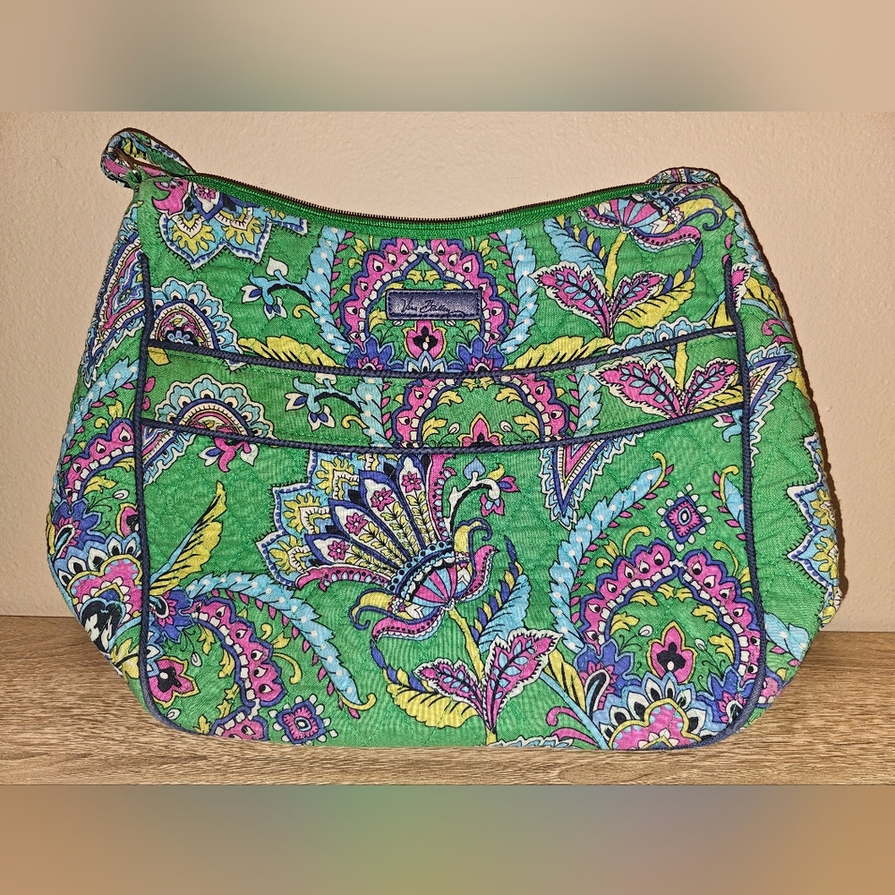 Vera Bradley Emerald Paisley Shoulder Crossbody Bag  EUC